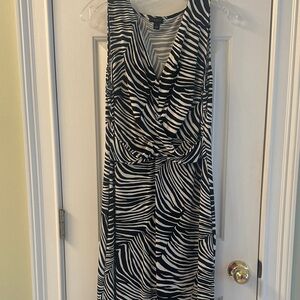 Ann Taylor Zebra Stripe Midi Dress